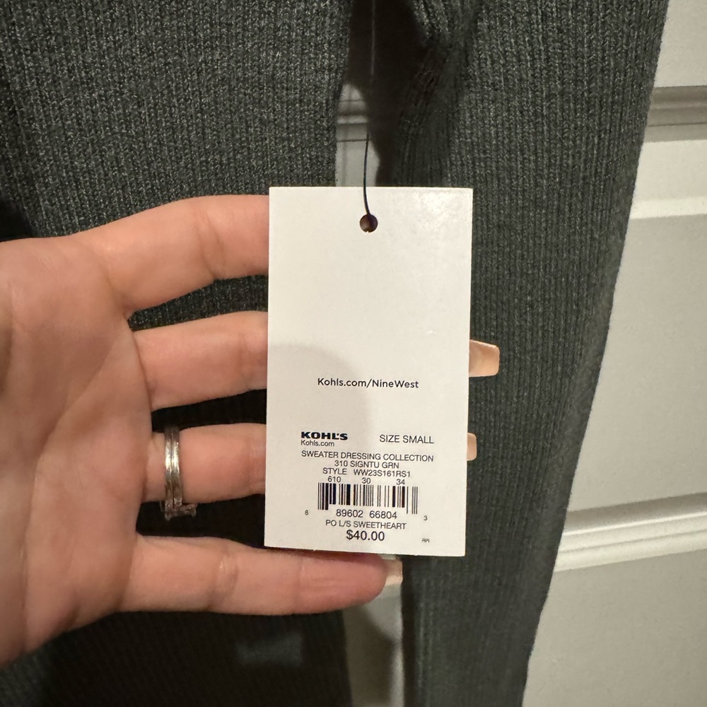 Nine West Green Ribbed Sweater - Picture 2 of 4